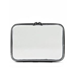 Waterdichte transparante multifunctionele tas met zwarte ritsen en PVC-afwerking