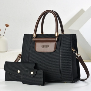 Women Fashion Handbag Comprising Tote Bag Wallet And Card Holder Large Capacity PU Leather Shoulder Bag For Daily Commute