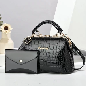 Damen PU Leder Krokodil Muster Handtasche Und Kleiner Beutel Schulter Umhängetasche Business Casual Täglich Handtaschen