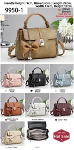 Detail view of woven leather handbag featuring multiple inner compartments and lock