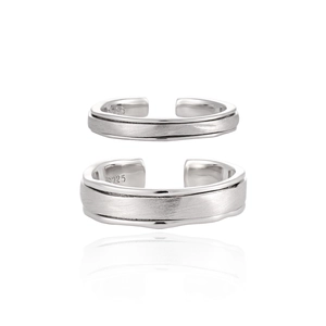Bagues Ouvertes Ajustables Minimalistes En Argent Sterling S925 Pour Femmes Hommes Finition Brossée Mate Bijoux Cadeau