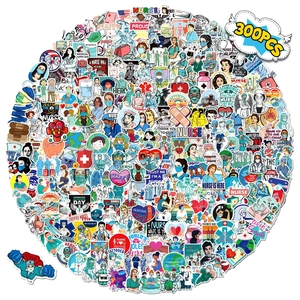 Waterproof PVC Nurse Day Stickers Medical Healthcare Theme Cartoon Decals For Laptop Suitcase Scrapbooking Decoration Nurses Gift