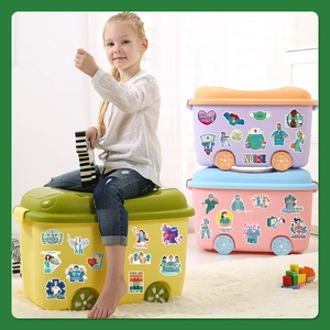 Nurse stickers on a toy storage box showing waterproof medical theme decals
