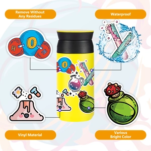 50pcs waterproof vinyl science stickers with laboratory beakers and chemistry patterns