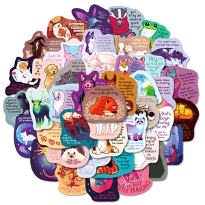 Healing Animal Motivational Stickers Waterproof Decorative Decals For Laptop Water Bottle Diary Scrapbooking DIY Decoration
