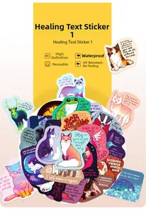 Waterproof animal stickers with inspirational quotes, UV resistant and reusable stickers