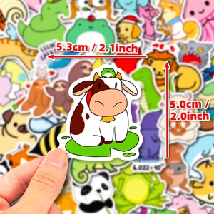 50 pieces of cute waterproof cartoon animal stickers for kids luggage and decor