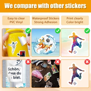 Visuelle Darstellung wasserfester PVC-Fußballaufkleber mit einfacher Entfernung und Farben