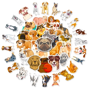 Pegatinas de Perro de Vinilo Impermeables Animales de Dibujos Animados Golden Retriever Dálmata Calcomanías para Portátil