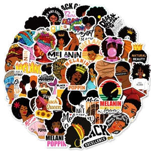 Black Girl Magic Motivational Stickers Waterproof PVC Decals For Laptop Luggage Water Bottle Afro Women Decorative Stickers