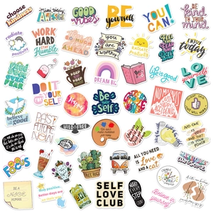 Lot de 50 autocollants de motivation colorés avec arc-en-ciel et icônes pour agendas DIY