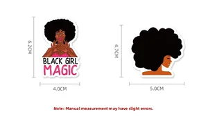 Detaillierte Größenangaben für Black Girl Magic Aufkleber und Stickereiaufnäher