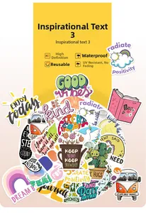 Détail d'autocollants de citation inspirants et étanches pour ordinateur et scrapbooking