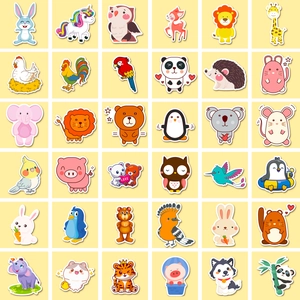 Lot de 100 autocollants d'animaux mignons avec lapins et pandas pour déco DIY