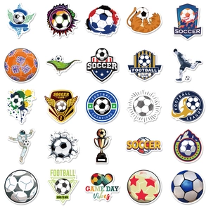 50pcs waterproof soccer trophy stickers for world cup luggage and laptop decoration