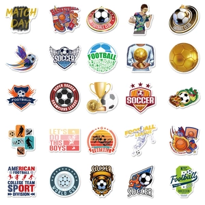 Set of 50 soccer trophy stickers for luggage made of waterproof PVC material