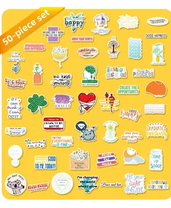 Lot de 50 autocollants de motivation en PVC imperméable aux motifs de dessins animés vifs