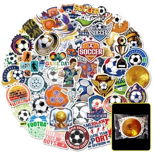 Soccer Football Theme Waterproof PVC Vinyl Decals For Laptop Luggage Skateboard Water Bottle Sport Trophy Decals Sport Fans Gift