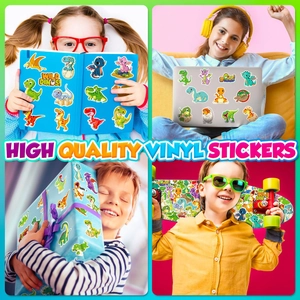 50 pieces of colorful vinyl dinosaur stickers for laptops, skateboards, and kids' gifts