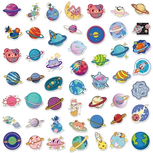 100pcs colorful space astronaut planet stickers for laptop and luggage luggage waterproof set