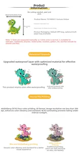 Detailed view of waterproof 6cm cartoon dinosaur stickers with high-quality PP adhesive