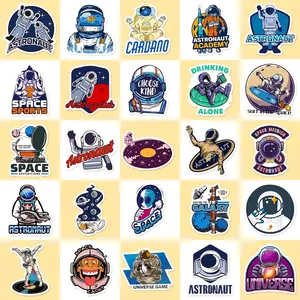50-piece set of NASA-inspired astronaut and space galaxy stickers for laptop and planner