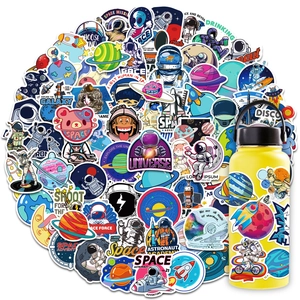 Space Astronaut Stickers Waterproof Galaxy Planet Rocket Cartoon Decals For Laptop Suitcase Water Bottle Scrapbooking