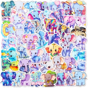 Cartoon Elephant Family Stickers Cute Animal Waterproof PVC Decals For Laptop Water Bottle Scrapbooking DIY Decoration Kids Gift