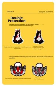 Detail of high-resolution gothic devil stickers with sun protection film and fade resistance