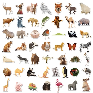 Zootier-Sticker-Serie für Kinder mit Löwen Giraffen und Eisbären zur Dekoration