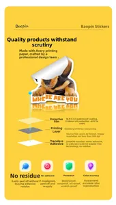 Infographic showing UV waterproof layers and Rottweiler sticker material structure
