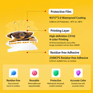 Waterproof dachshund dog sticker set with three-layer durable UV protection structure
