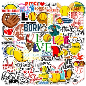 Softball Sports Graffiti Stickers Waterproof PVC Decals For Water Bottle Laptop Skateboard Luggage Journal Athletes Gift