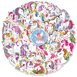 Wasserdichte Einhorn Aufkleber Vinyl Decals Für Trinkflaschen Laptop Koffer Gepäck Niedliche Cartoon Regenbogen Pferd Aufkleber Für Kinder Mädchen DIY Dekorative Scrapbooking Aufkleber