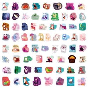 Lot de 63 autocollants d'animaux inspirants avec citations de motivation en anglais