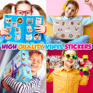 Adesivi per gatti su laptop, skateboard e scatole regalo in materiale vinilico di alta qualità