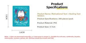 Spécifications de taille pour 300 autocollants de chat en PVC pour ordinateurs portables