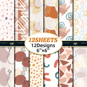 Χαρτί Scrapbooking με Αφηρημένο Μοτίβο BOHO Χωρίς Οξέα Διακοσμητικό Χαρτόνι Για DIY Ημερολόγιο Άλμπουμ Τέχνη Χειροτεχνία Είδη Scrapbooking Είδη Γραφείου