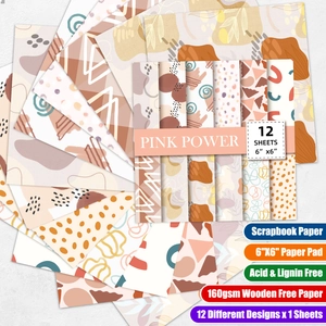 Λεπτομέρεια boho χαρτιού scrapbook 160g χωρίς οξέα 6x6 ιντσών με 12 σχέδια
