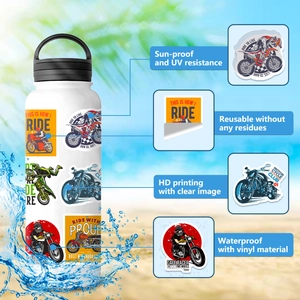 Autocollants de moto imperméables sur bouteille avec protection UV et impression HD