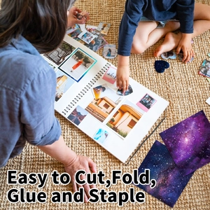 Family crafting with Galaxy DIY patterned paper for scrapbooks and paper folding art