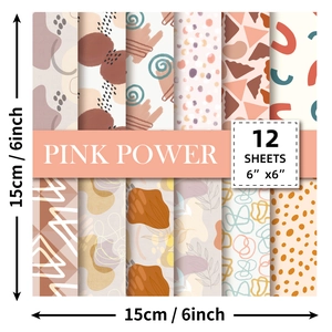Σετ 12 φύλλων 6 ιντσών Boho Pink Power για scrapbooking και χειροτεχνίες DIY