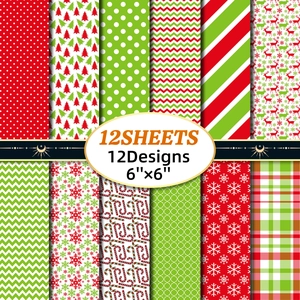 Festive Christmas Scrapbook Paper Pad Decorative Patterned Background Paper For DIY Greeting Card Making Hand Account Craft Supplies
