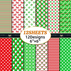 Green Christmas Scrapbook Paper DIY Album Background Decorative Craft Paper For Card Making Holiday Gift Ornament