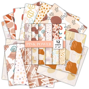 Σετ 12 φύλλων 6x6 ιντσών BOHO Pink Power διακοσμητικό χαρτί για scrapbooking και κατασκευές