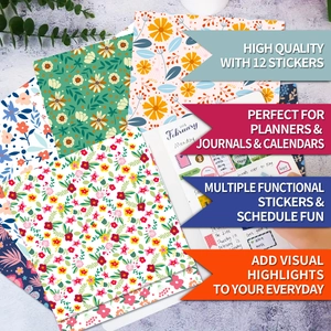 Close-up of 12-sheet floral scrapbooking paper set applied in a creative DIY journal