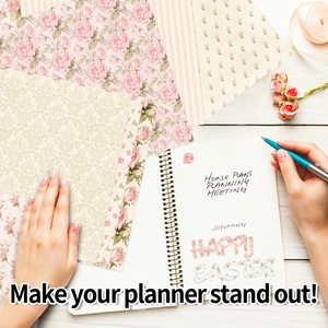 Pink rose floral scrapbook paper set for DIY journals and Valentine stationery