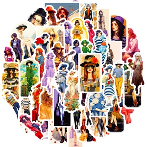 50pcs set of cute fashion urban girl stickers for DIY scrapbooking and decoration