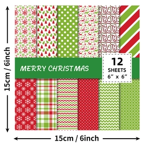 Christmas 12-sheet 6-inch scrapbooking paper pack with festive patterns for card making