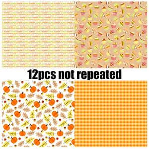 Lot de 12 feuilles de papier scrapbooking 6 pouces sur le thème de l'automne et des fleurs